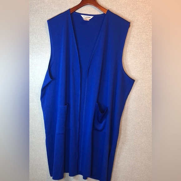 Vintage Exclusively Misook Woman Royal Blue Knit Vest - Picture 1 of 6